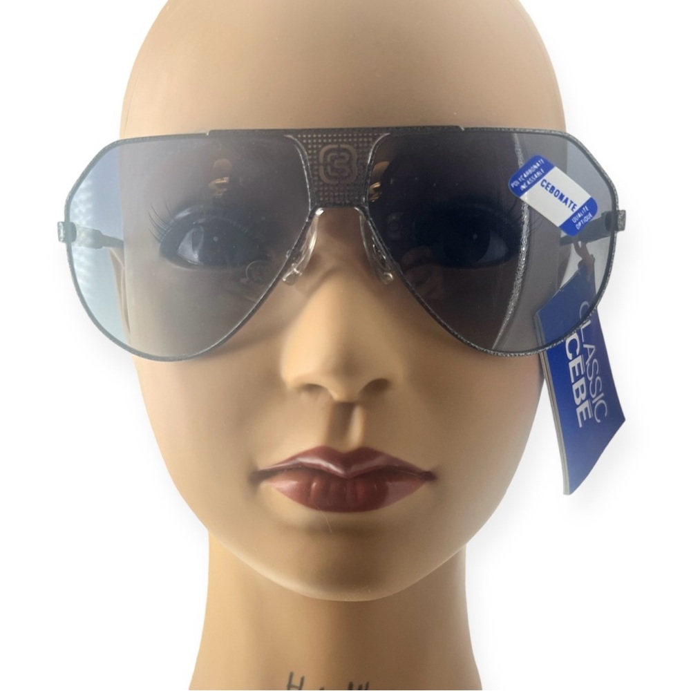 CEBE France Bijoux Metal Aviator Sunglasses, Gunmetal Black, Deadstock, NWT‎